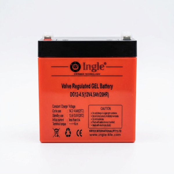 12V 4.5Ah GEL Battery - Sealed Lead-Acid, 20HR