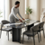 Modern Dark Marble-Look Dining Table and Chair Set