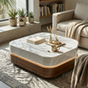 Modern Luxury LED Marble-Top Coffee Table