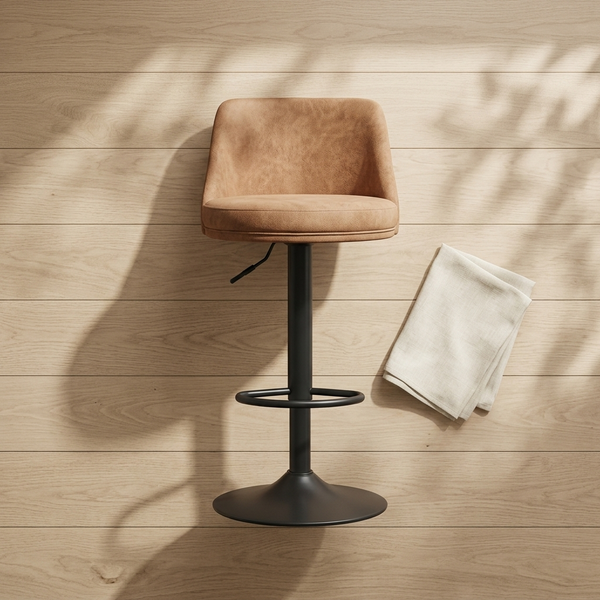 Modern Adjustable Bar Stool with Padded Seat