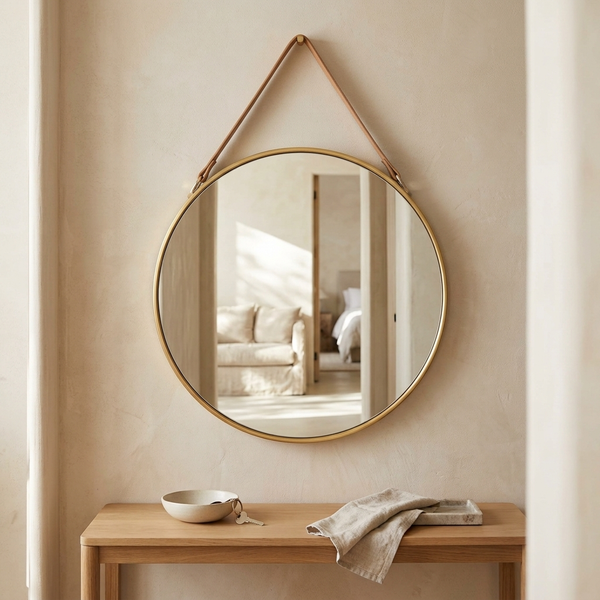 Round Hanging Wall Mirror