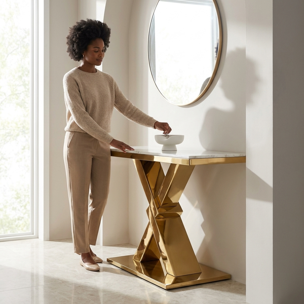Modern Geometric Console Table