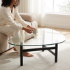 Oval Glass Coffee Table