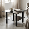 Modern Square Coffee Table with Lower Platform
