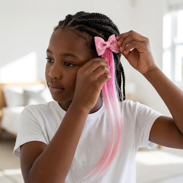 Colourful Bow Hair Extensions for Kids