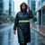 Long Hooded Raincoat with Reflective Stripe