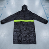 Long Hooded Raincoat with Reflective Stripe