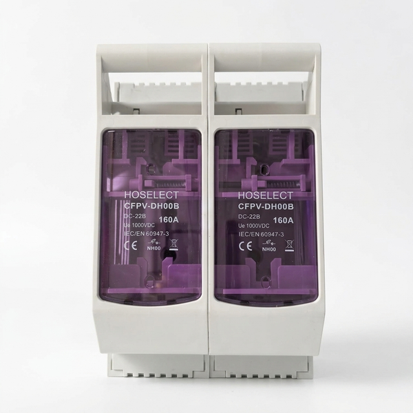 160A 2-Way DC Fuse Holder - 1000VDC, NH00 Size