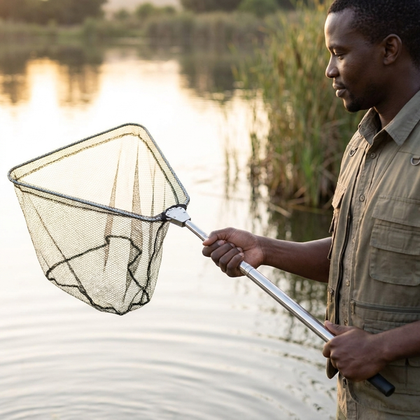 3m Telescopic Stainless Steel Triangular Fishing Net