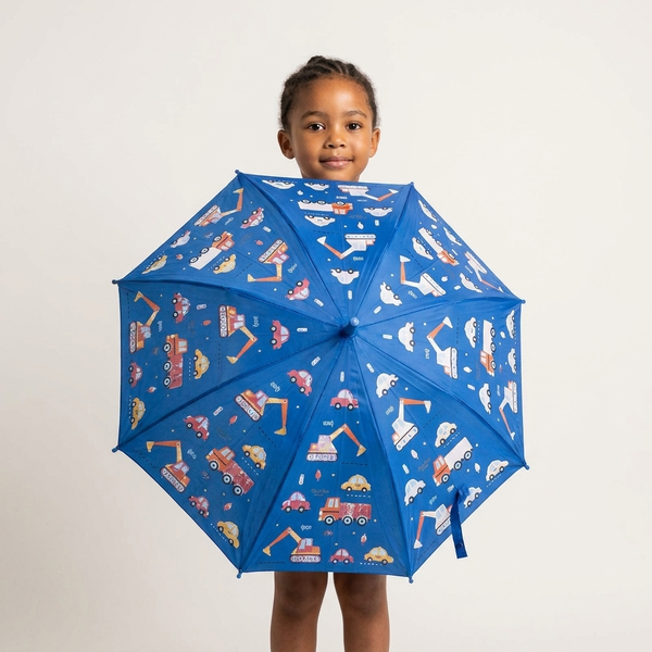 Kids Blue Vehicle Print Umbrella