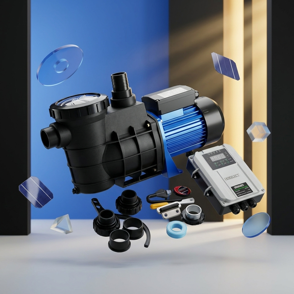 PSP16LT-14M-96V-750W Solar Pool Pump with external controller and connection fittings