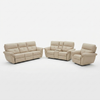 3-Piece Reclining Sofa Set featuring a spacious sofa, a reclining loveseat with console, and a matching recliner chair.