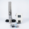 AC-DC Borehole Water Pump 4SSHi-H17.0-100-280-2200 with stainless steel unit and controller.