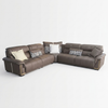 L-Shaped Sectional Sofa with broad cushioned seats and decorative pillows for modern living rooms