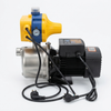 750W Automatic Water Pressure Pump with Gauge showcasing stainless steel housing and pressure gauge.