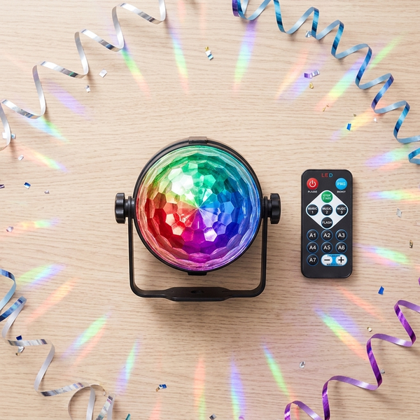Round Multi Colour Remote Controlled Party Lamp
