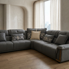 L-Shaped Sectional Sofa in a modern living room with plush cushions and stylish throw pillows.