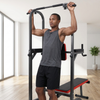 All in One Pull Up Bar Adjustable Tower Dip Station With Bench Bar