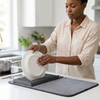 Space Saving Large Charcoal Dish Rack Microfiber Drying Mat