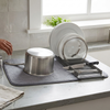Space Saving Large Charcoal Dish Rack Microfiber Drying Mat
