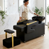 Professional Salon Shampoo Chair with Wash Basin & Footrest in a modern salon setting.