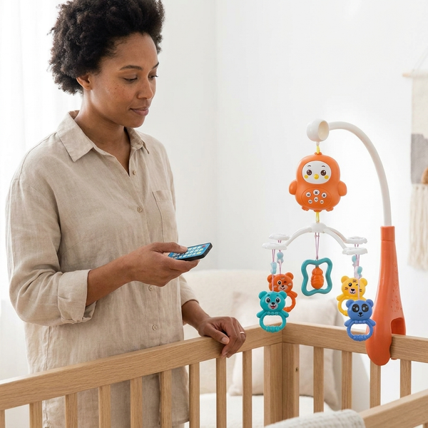 Baby Mobile With Remote Control Bed Bell and Rattle
