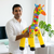 Children Interactive Activity Inflatable Giraffe Water Sprinkler