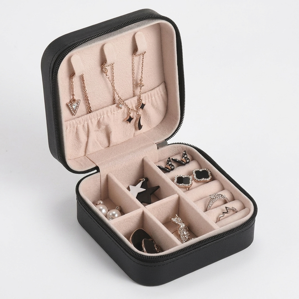 Portable Travel Leather Mini Jewellery Storage Box