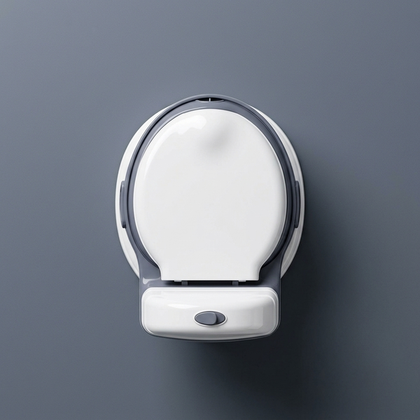 Portable Toilet Chair with Removable Seat top view showcasing its compact and practical design.
