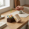 Wooden Magnetic Worm Catching Game Educational Toy shown being used to develop hand-eye coordination with colorful worms and a wand.