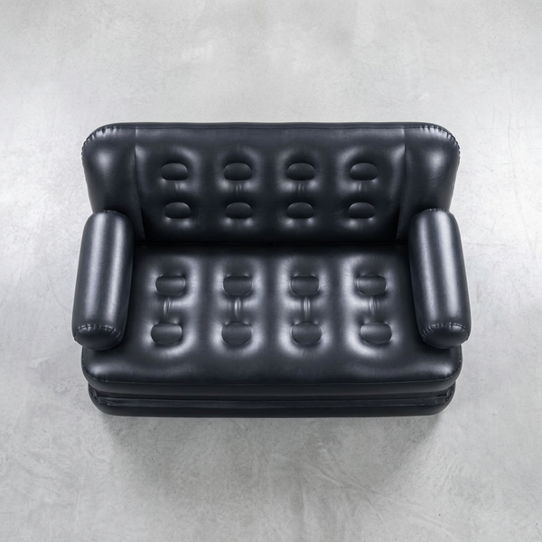 5-in-1 Inflatable Air Couch in black, designed for multiple uses as a chair, lounger, or bed.