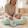 Soft Dinosaur Plush Toy with Long Arms next to a sleeping baby, providing comfort and playfulness.