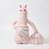 Bunny-Shaped Baby Soothing Patting Pillow featuring a cute pink bunny design with soft plush fabric and flexible arms.