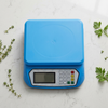 Digital Electronic Weighing Scale with LCD Display & Keypad on a marble surface with herbs around.