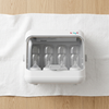 Automatic Baby Bottle Sterilizer and Dryer with multiple bottles inside, featuring a transparent lid and compact design.