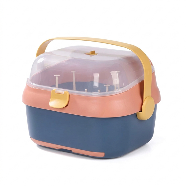 Portable Baby Bottle Drying Rack & Storage Organizer Box
