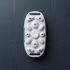 Large Area Vibrating Abdominal Massage Device on a sleek surface showing its ergonomic design and massage nodes.