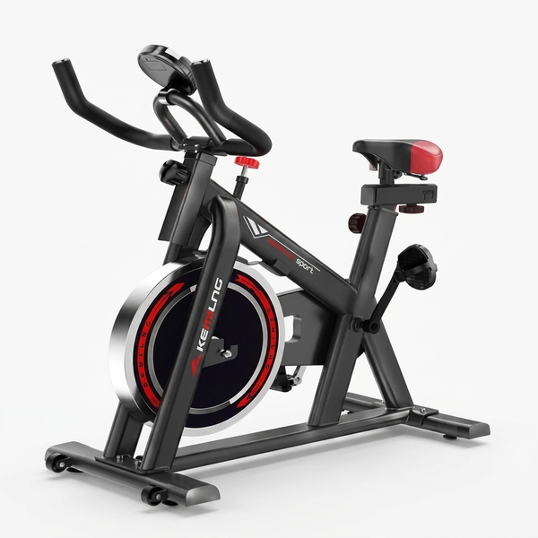 Indoor Spin Bike with Digital Display & Flywheel featuring sturdy frame and heavy flywheel for stability.