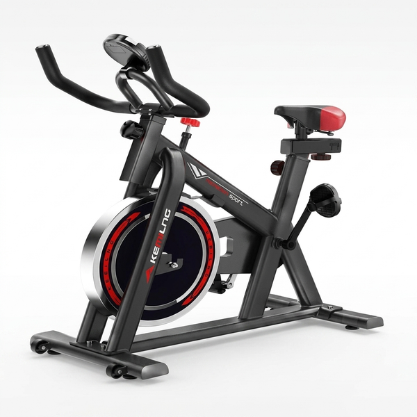 Indoor Spin Bike with Digital Display & Flywheel featuring a sturdy frame and dual-handlebar setup.