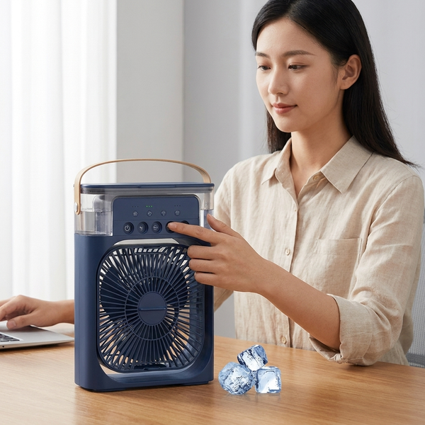 7 Colours LED Portable Air Cooler Fan Small