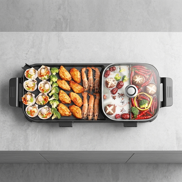 2 in 1 Electrical Barbecue Hotpot