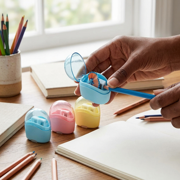 24 pcs Compact Double-Hole Pencil Sharpener with Cover