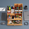 Wooden Desk Organizer Multifunctional Office Stationary Storage Holder