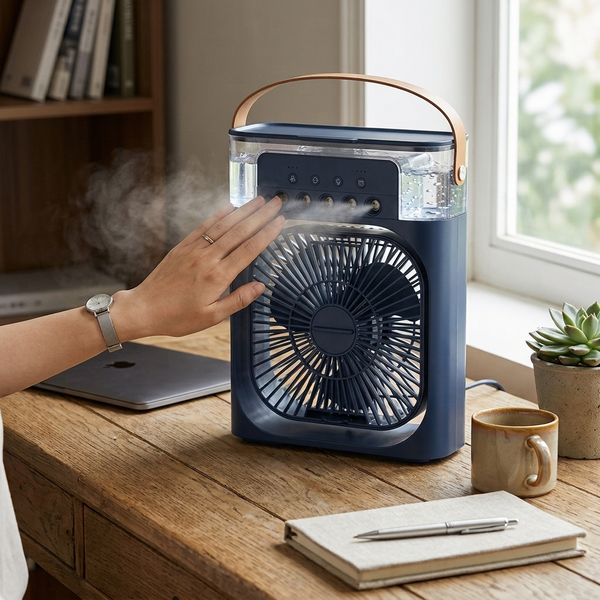7 Colours LED Portable Air Cooler Fan Small