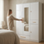 Wardrobe with Mirror Drawer and Side Cabinet in Cream