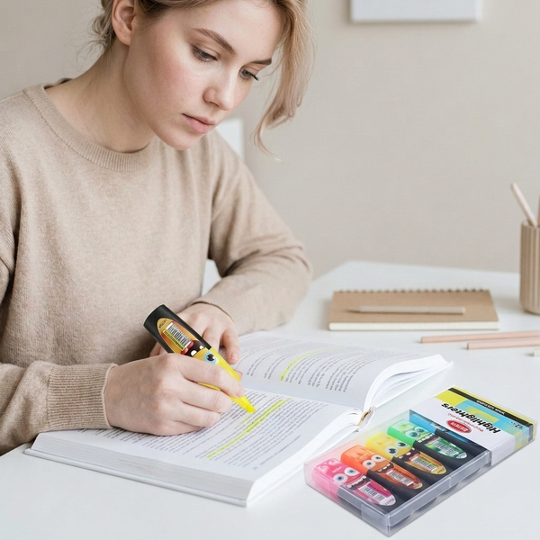 Multicolour Pack of Highlighters (Monster Design)