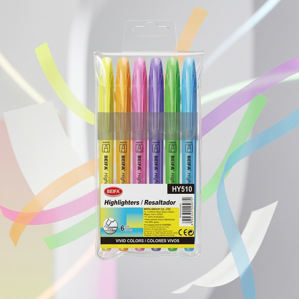Multicolour Pack of Highlighters (Fine Tip)