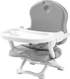 Adjustable Baby Booster Feeding Chair with a grey design and detachable tray for mealtime convenience.