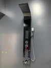 Silver Stainless Steel Shower Column Panel showcasing modern design and multiple water output modes.