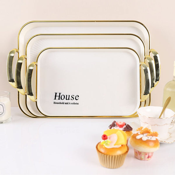 3-Piece Rectangular Plastic Serving Tray Set